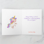 Carte Magical Pastel Rainbow Stars Unicorn Birthday  (Intérieur)