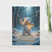 Carte Magical Polar Bear with Lantern Cozy Winter (Devant)