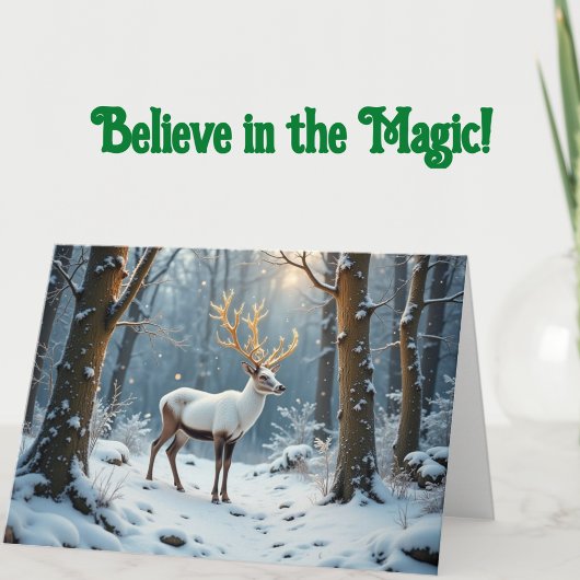 Carte Magical Reindeer Winter Holiday Christmas Card