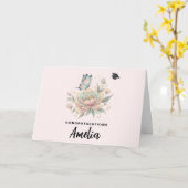 Carte Magical Rose and Butterfly Pastel Graduation Card (Fleur jaune)