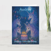 Carte Magical Unicorns Mystical Customizable Birthday (Devant)