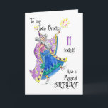 Carte Magician Fun 11th Birthday Card for a Twin Brother<br><div class="desc">Une amusante carte d'anniversaire 11e pour un frère jumeau avec un magicien qui lance un sort pour un "Anniversaire magique",  d'une illustration peinte à la main par Judy Adamson.L'intérieur est vide pour votre propre message.</div>