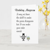 Carte Magicien d'anniversaire Un drôle de poème d'annive (Fleur jaune)