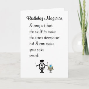 Carte Magicien D'Anniversaire Un Poème D'Anniversaire Dr