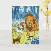 Carte Magicien d'Oz Dorothy et le lion lâche (Fleur jaune)