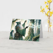 Carte Magicien montrant un nouveau sort "Joyeux annivers (Fleur jaune)