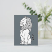 Carte Magicien vintage de Oz, Lion peureux courageux (Debout devant)