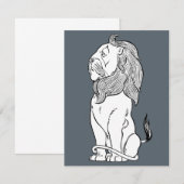 Carte Magicien vintage de Oz, Lion peureux courageux (Devant / Derrière)
