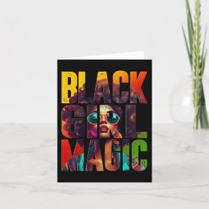 Carte Magie de fille noire Afro Reine afro-américaine no