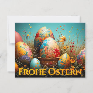 Carte Magie de printemps avec des œufs de Pâques
