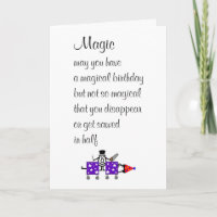 Magie Un Poème D'Anniversaire Drôle