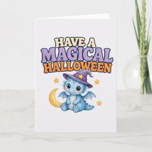 Carte Magique bébé dragon bleu Halloween