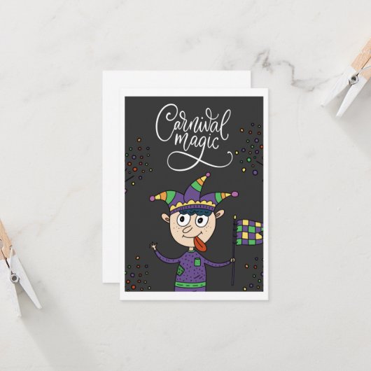 Carte magique Carnaval (Devant/Arrière en situation)