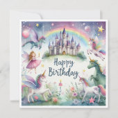 Carte Magique Château de Unicorn Voeux d'anniversaire (Devant)