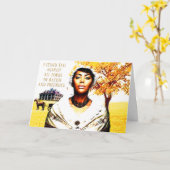 Carte magique de fille noire (Fleur jaune)