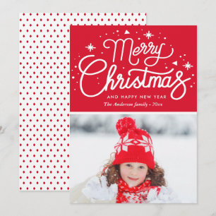 Carte Magique Joyeux Noël photo rouge