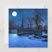 Carte Magique nuit d'hiver avec ciel étoilé et pleine lu (Devant)