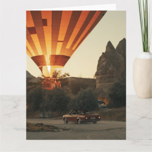 Carte Magique Sunrise Hot Air Balloon Vue Avec Voiture R