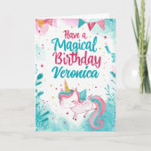 Carte Magique Unicorn voeux d'anniversaire (Devant)