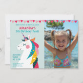 Carte Magique Unicorne & Photo Anniversaire (Devant)