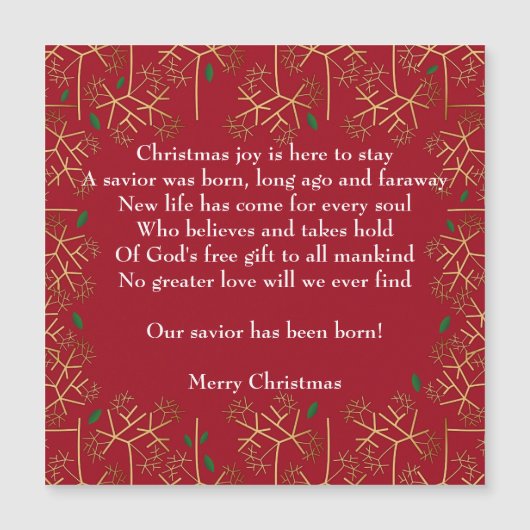 Carte Magnet de Noël Joy (Devant)