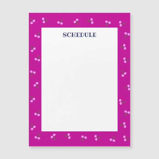 CARTE MAGNÉTIQUE 文字 カスタマイズ チェリー ラズベリーピンク マグネット (Devant)