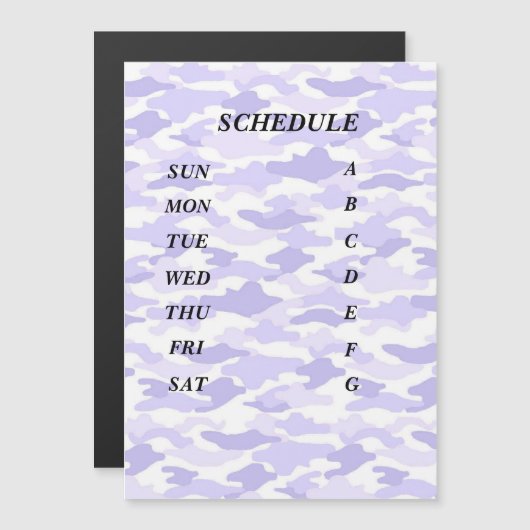 CARTE MAGNÉTIQUE 文字　カスタム　迷彩（パープル）  (Devant / Derrière)