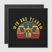 Carte Magnétique 10 ans en années chien (Devant / Derrière)