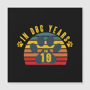 Carte Magnétique 10 ans en années chien