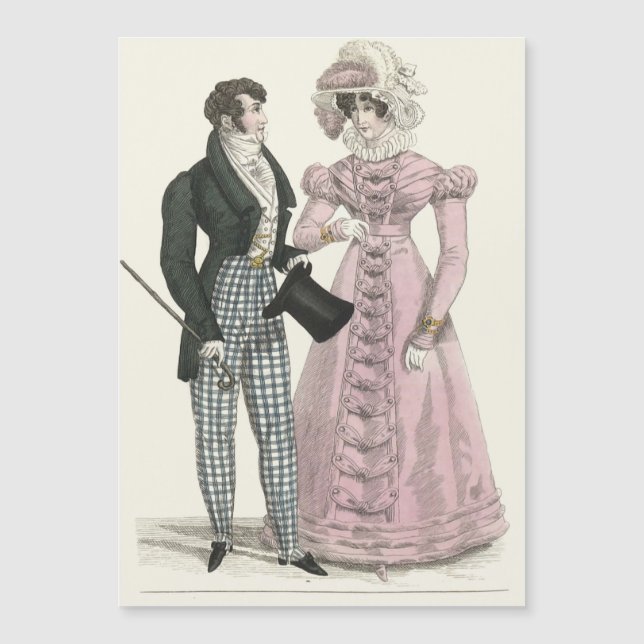 Carte Magnétique 1823 Antique Homme Mariage Femme Mode (Devant)