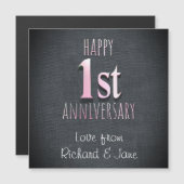 Carte Magnétique 1er anniversaire (Devant / Derrière)