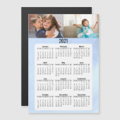 Carte Magnétique 2021 Calendrier de l'année complète Deux photos Ca (Devant / Derrière)