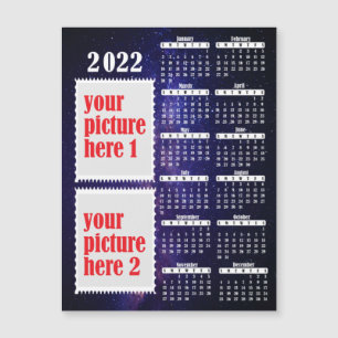 Carte Magnétique 2022 Photo Calendrier personnalisé Aimant frigo