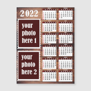 Carte Magnétique 2022 Photo Calendrier personnalisé Aimant frigo