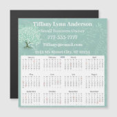 Carte Magnétique 2023 Calendrier Arbre de feuilles cardiaques Flora (Devant / Derrière)