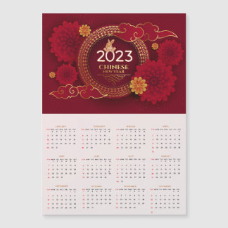 Carte Magnétique 2023 Nouvel An chinois du calendrier lapin
