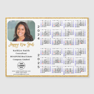 Carte Magnétique 2024 2025 Calendrier Gold Entreprise Photo Magnéti