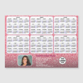 Carte Magnétique 2024 - 2029 Calendrier Entreprise Logo rose magnét (Devant)