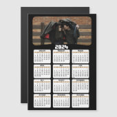 Carte Magnétique 2024 - Ajouter Votre Photo - Calendrier - Tan (Devant / Derrière)