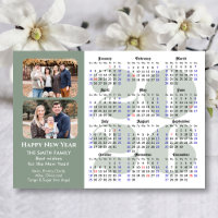 2024 Calendrier 2 Photo Moderne Sage Vert Magnétiq