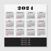 Carte Magnétique 2024 - Calendrier simple de l'année complète (Devant)