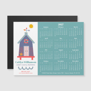 Carte Magnétique 2025 Calendrier Agent immobilier Beach House Magne