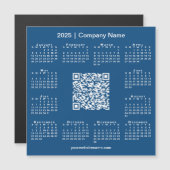 Carte Magnétique 2025 Calendrier Entreprise personnalisée QR Code M (Devant / Derrière)