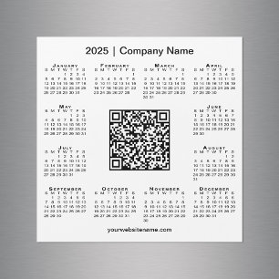 Carte Magnétique 2025 Calendrier Entreprise Personnalisée QR Code M