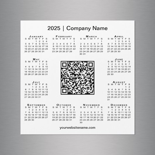 Carte Magnétique 2025 Calendrier Entreprise Personnalisée QR Code M