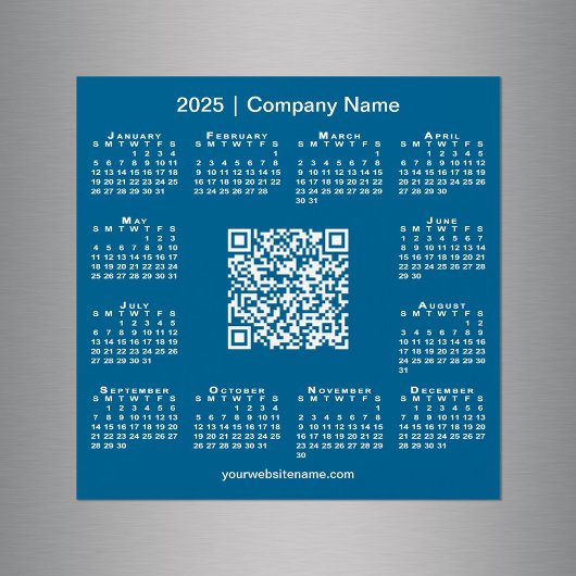 Carte Magnétique 2025 Calendrier Entreprise personnalisée QR Code M
