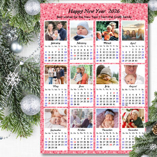Carte Magnétique 2025 Calendrier Famille 12 Photo Parties scintilla