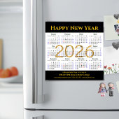 Carte Magnétique 2025 Calendrier Gold Black Business Simple Magnéti