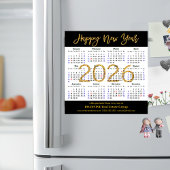 Carte Magnétique 2025 Calendrier Gold Black Corporate Magnetic Card