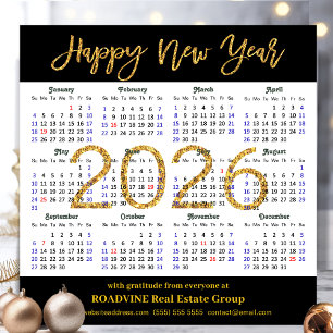 Carte Magnétique 2025 Calendrier Gold Black Corporate Magnetic Card